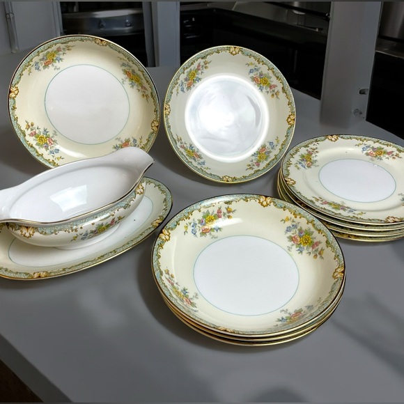 🌺Noritaki “Lanare” Bowls/Plates & Server - Picture 7 of 15